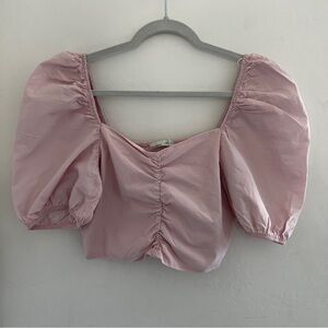 Pull&Bear Light Pink Puff Sleeve Blouse